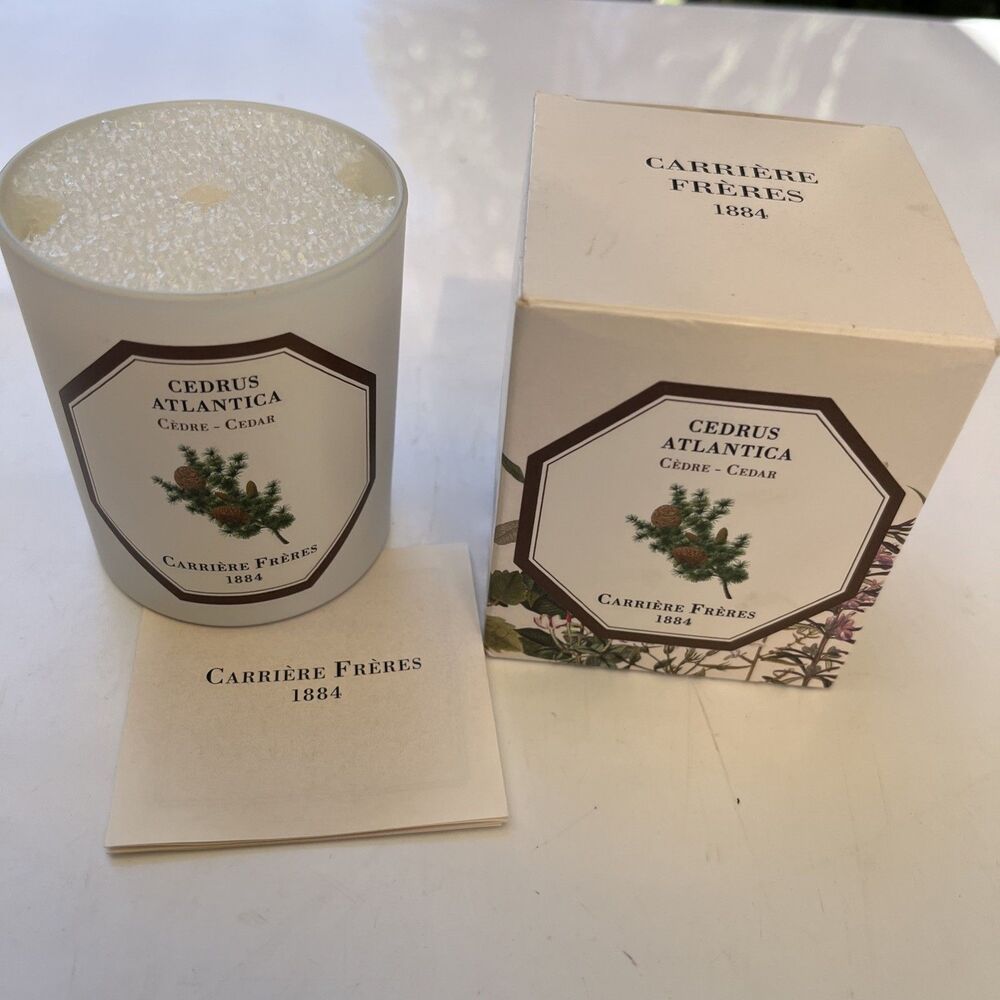 CARRIER Freres Candle Cedar 6.5 Oz. New In Box